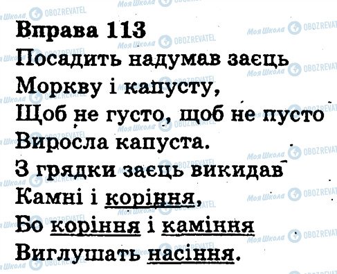 ГДЗ Укр мова 3 класс страница 113