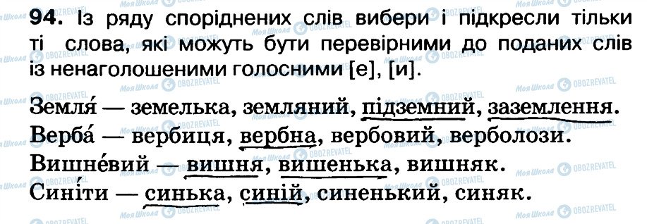 ГДЗ Українська мова 3 клас сторінка 94