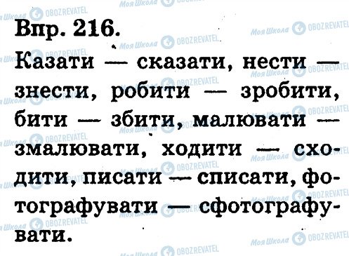 ГДЗ Українська мова 3 клас сторінка 216