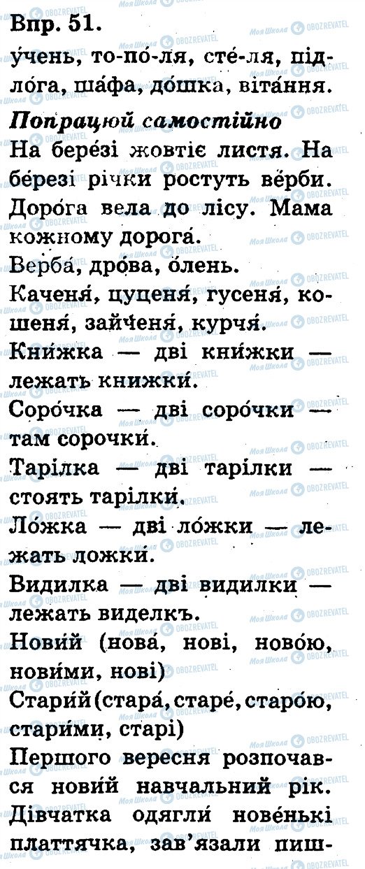 ГДЗ Укр мова 3 класс страница 51