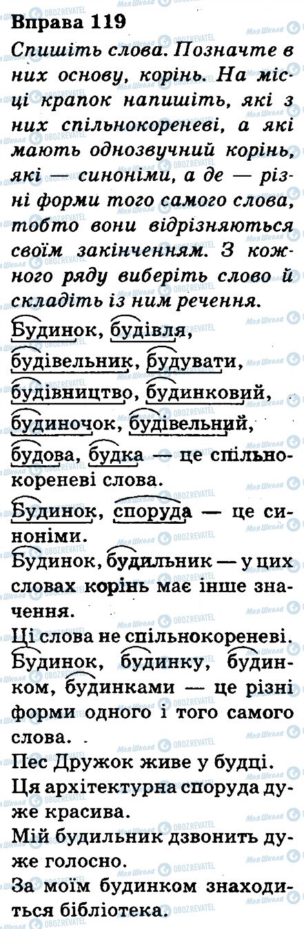 ГДЗ Українська мова 3 клас сторінка 119