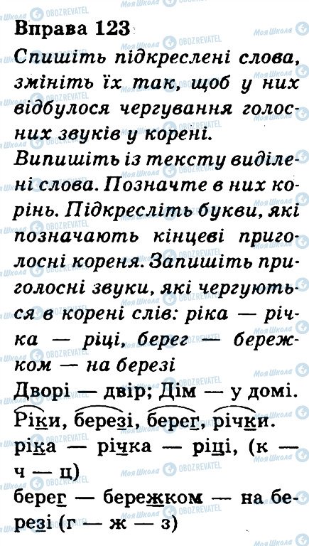 ГДЗ Українська мова 3 клас сторінка 123