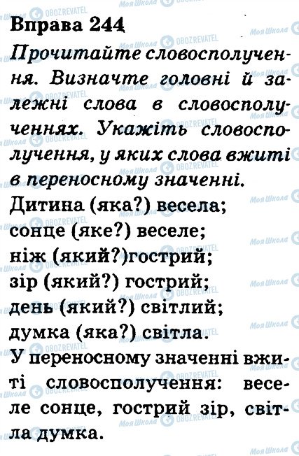 ГДЗ Українська мова 3 клас сторінка 244