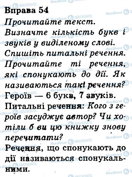 ГДЗ Українська мова 3 клас сторінка 54