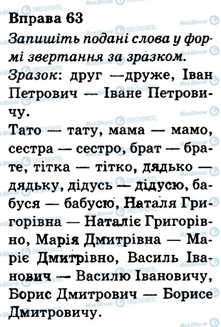 ГДЗ Українська мова 3 клас сторінка 63