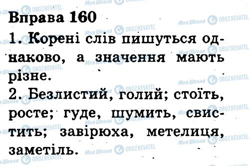 ГДЗ Українська мова 3 клас сторінка 160