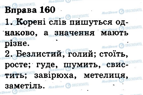 ГДЗ Укр мова 3 класс страница 160