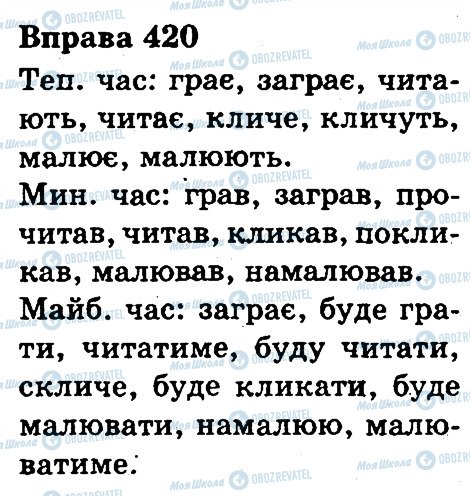 ГДЗ Українська мова 3 клас сторінка 420