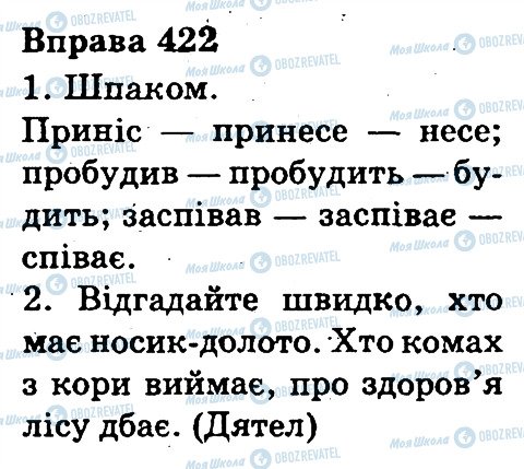 ГДЗ Українська мова 3 клас сторінка 422