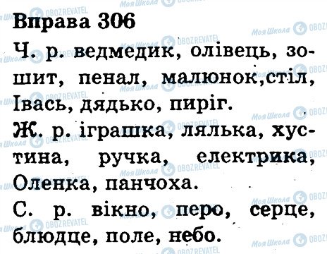 ГДЗ Українська мова 3 клас сторінка 306