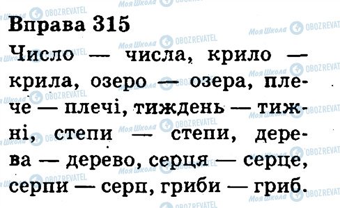 ГДЗ Українська мова 3 клас сторінка 315