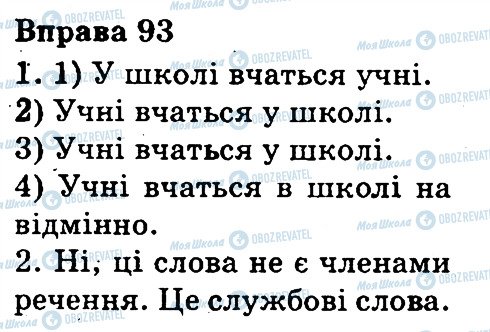 ГДЗ Українська мова 3 клас сторінка 93