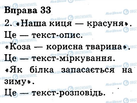 ГДЗ Укр мова 3 класс страница 33
