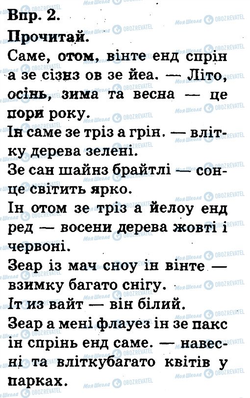 ГДЗ Англійська мова 3 клас сторінка 2