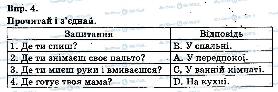 ГДЗ Англійська мова 3 клас сторінка 4