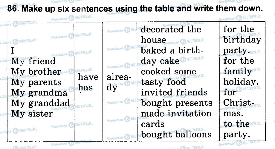 ГДЗ Англійська мова 3 клас сторінка 86
