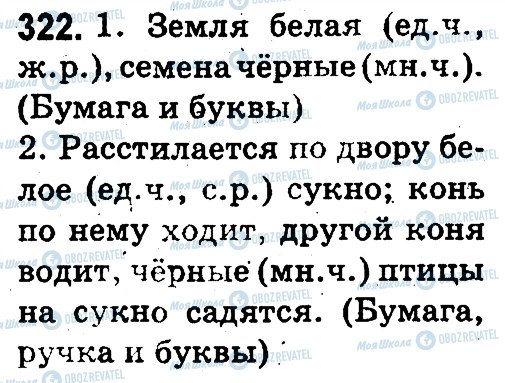 ГДЗ Російська мова 3 клас сторінка 322
