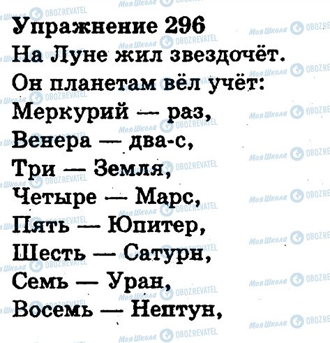 ГДЗ Російська мова 3 клас сторінка 296