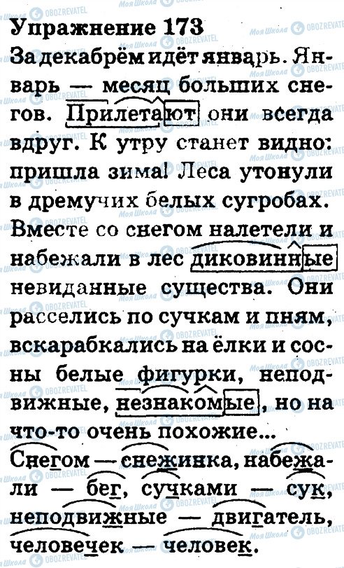 ГДЗ Російська мова 3 клас сторінка 173