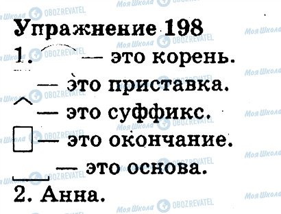 ГДЗ Російська мова 3 клас сторінка 198