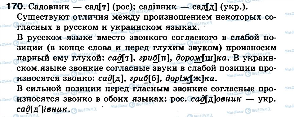 ГДЗ Русский язык 3 класс страница 170