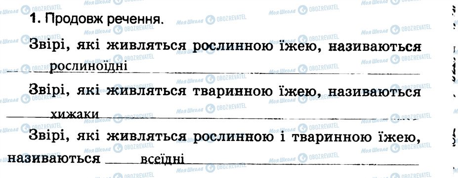 ГДЗ Природознавство 3 клас сторінка 1