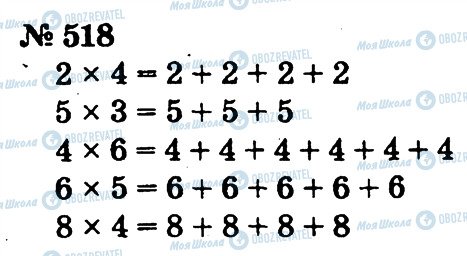 ГДЗ Математика 2 клас сторінка 518