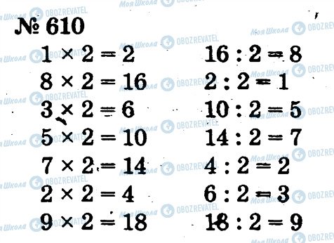 ГДЗ Математика 2 клас сторінка 610