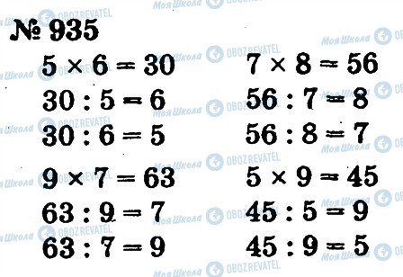 ГДЗ Математика 2 клас сторінка 935
