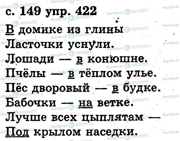 ГДЗ Російська мова 2 клас сторінка 422