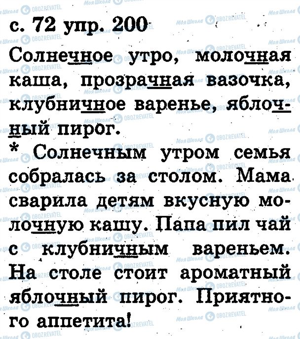 ГДЗ Російська мова 2 клас сторінка 200