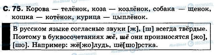 ГДЗ Російська мова 2 клас сторінка 75