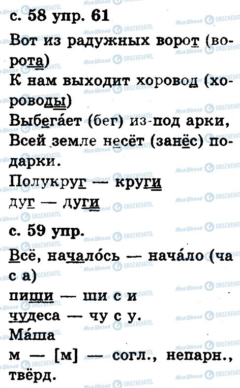 ГДЗ Російська мова 2 клас сторінка 61