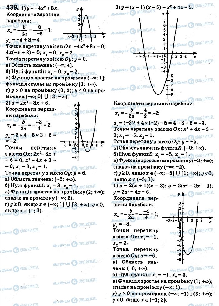 ГДЗ Алгебра 9 клас сторінка 439