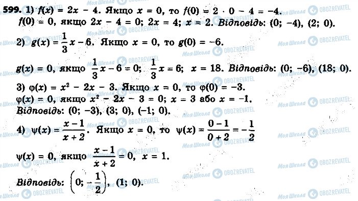 ГДЗ Алгебра 9 клас сторінка 599