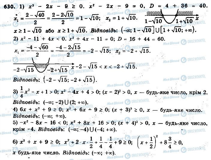 ГДЗ Алгебра 9 клас сторінка 630