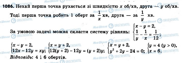 ГДЗ Алгебра 9 клас сторінка 1086