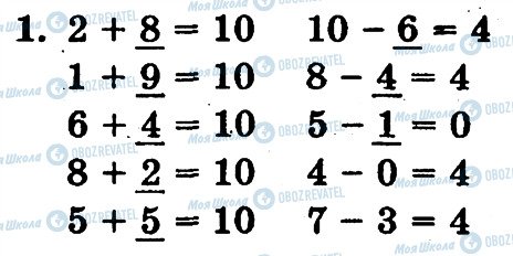 ГДЗ Математика 1 клас сторінка 1