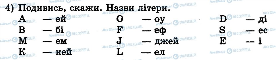 ГДЗ Англійська мова 1 клас сторінка 4