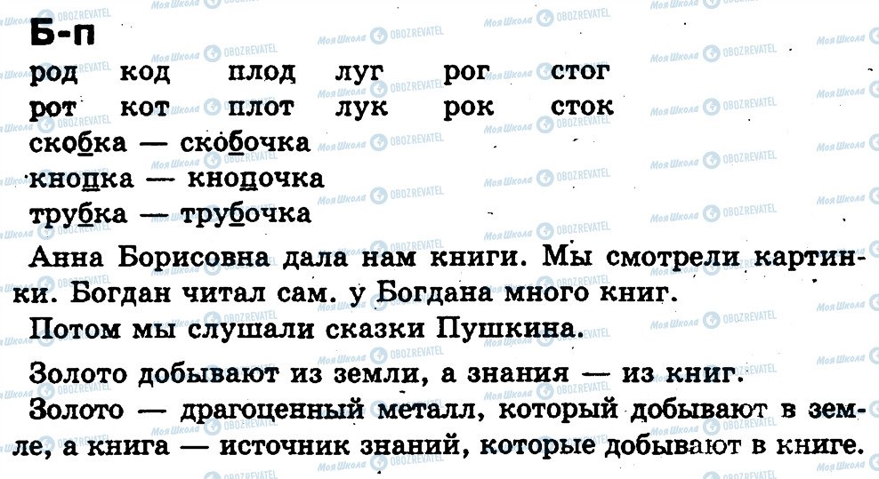 ГДЗ Російська мова 1 клас сторінка Б-п