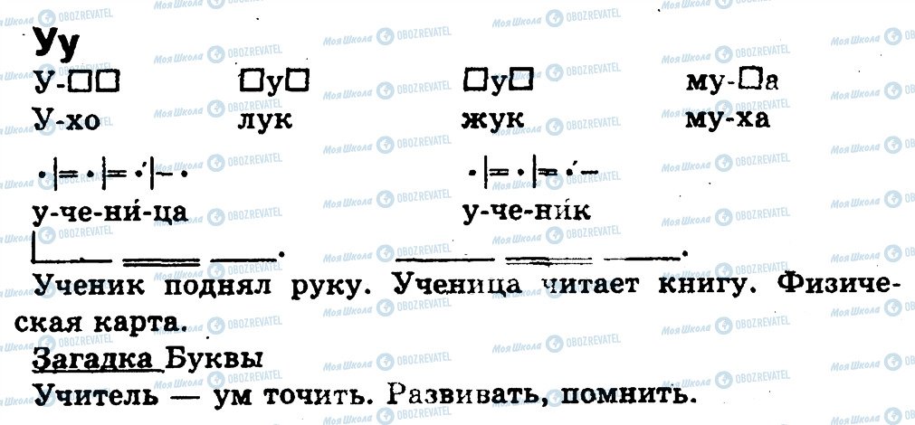 ГДЗ Російська мова 1 клас сторінка У