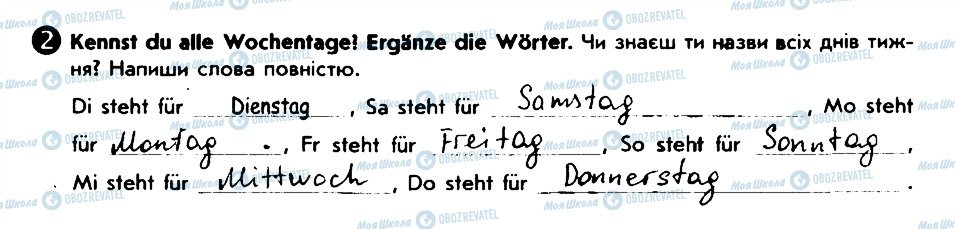 ГДЗ Німецька мова 6 клас сторінка 2