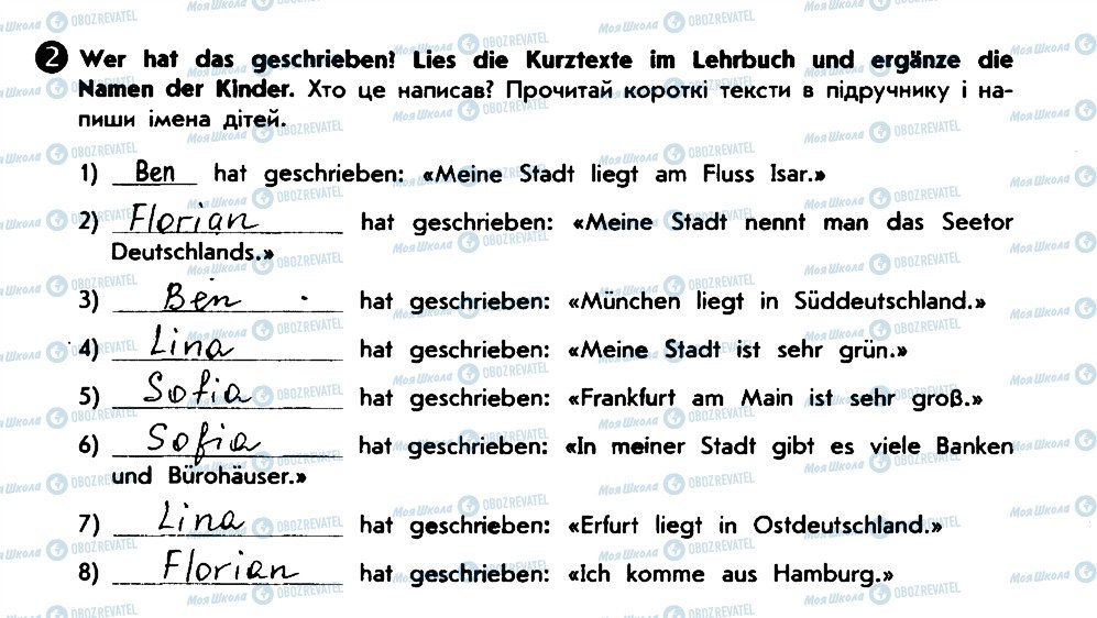 ГДЗ Німецька мова 6 клас сторінка 2