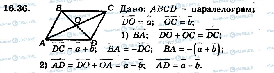 ГДЗ Геометрія 9 клас сторінка 36