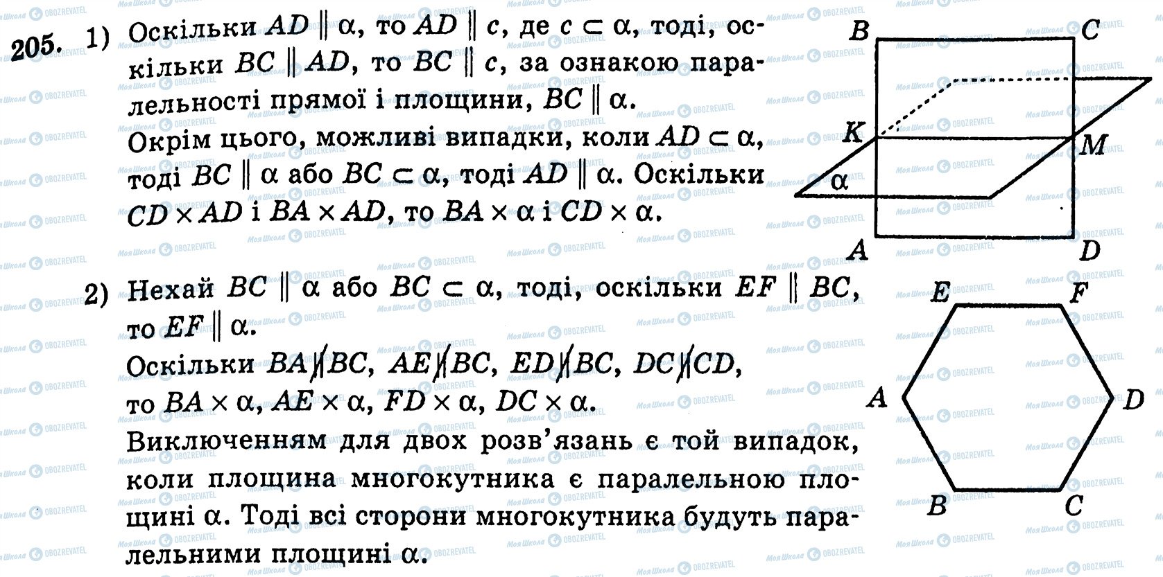 ГДЗ Геометрія 10 клас сторінка 205