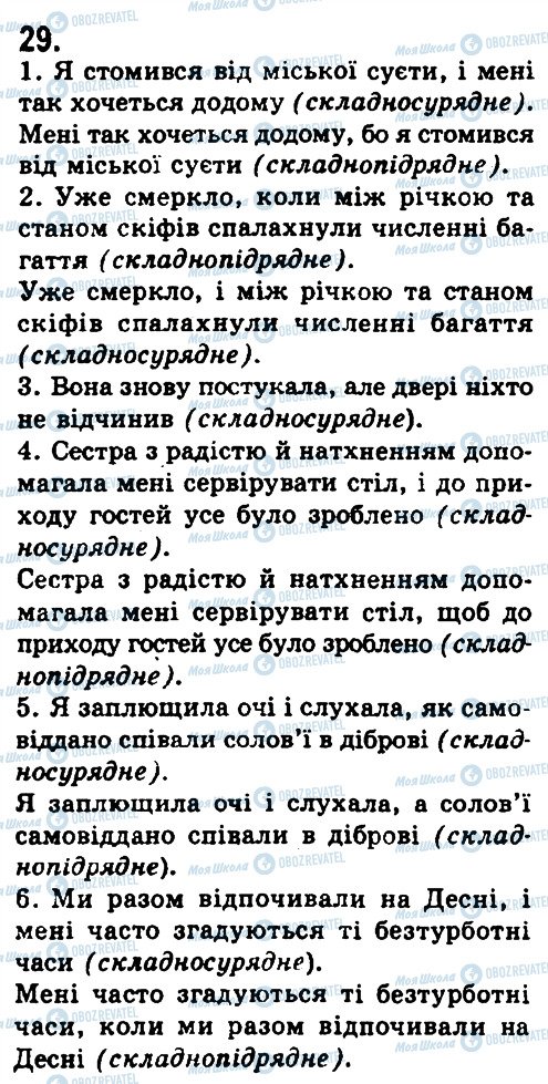 ГДЗ Українська мова 9 клас сторінка 29