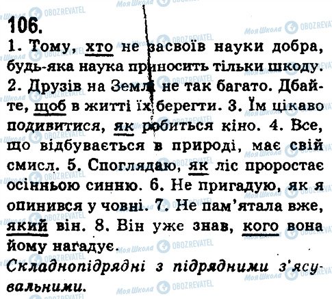 ГДЗ Українська мова 9 клас сторінка 106