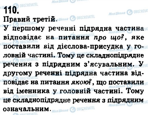 ГДЗ Українська мова 9 клас сторінка 110