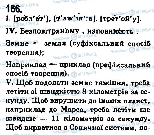 ГДЗ Українська мова 9 клас сторінка 166