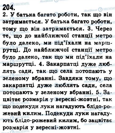 ГДЗ Українська мова 9 клас сторінка 204